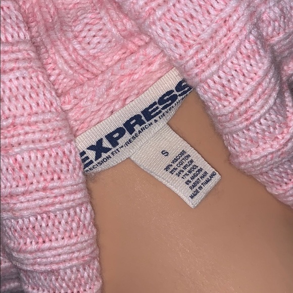 Vintage Express angora wool turtleneck minimalist feminine sweater pink small - Picture 7 of 7